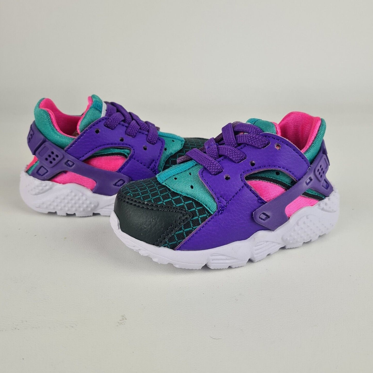 Nike Huarache Run Now Toddlers BQ7098 300 Running Purple Black Sneakers Size 5 C