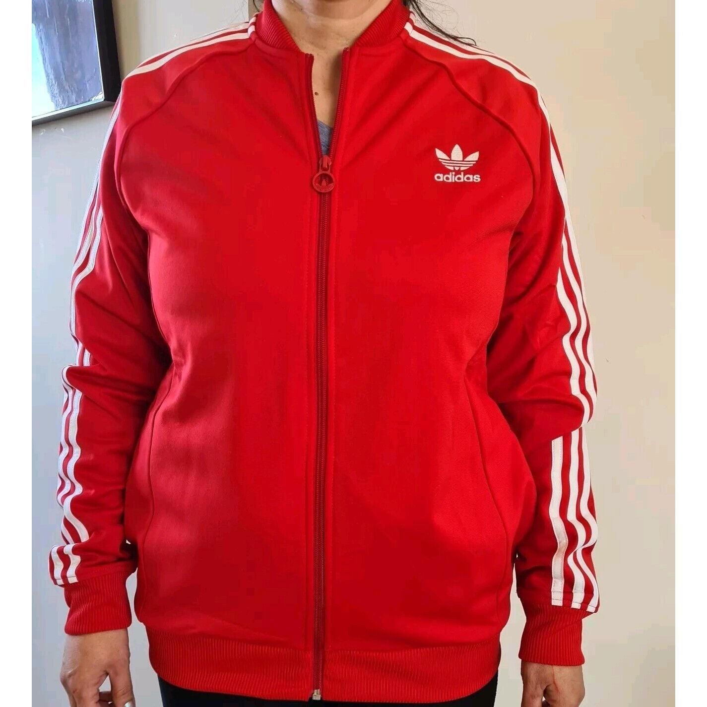 adidas Originals Adi Trefoil Superstar Track Red Jacket M66355 Kids Size L