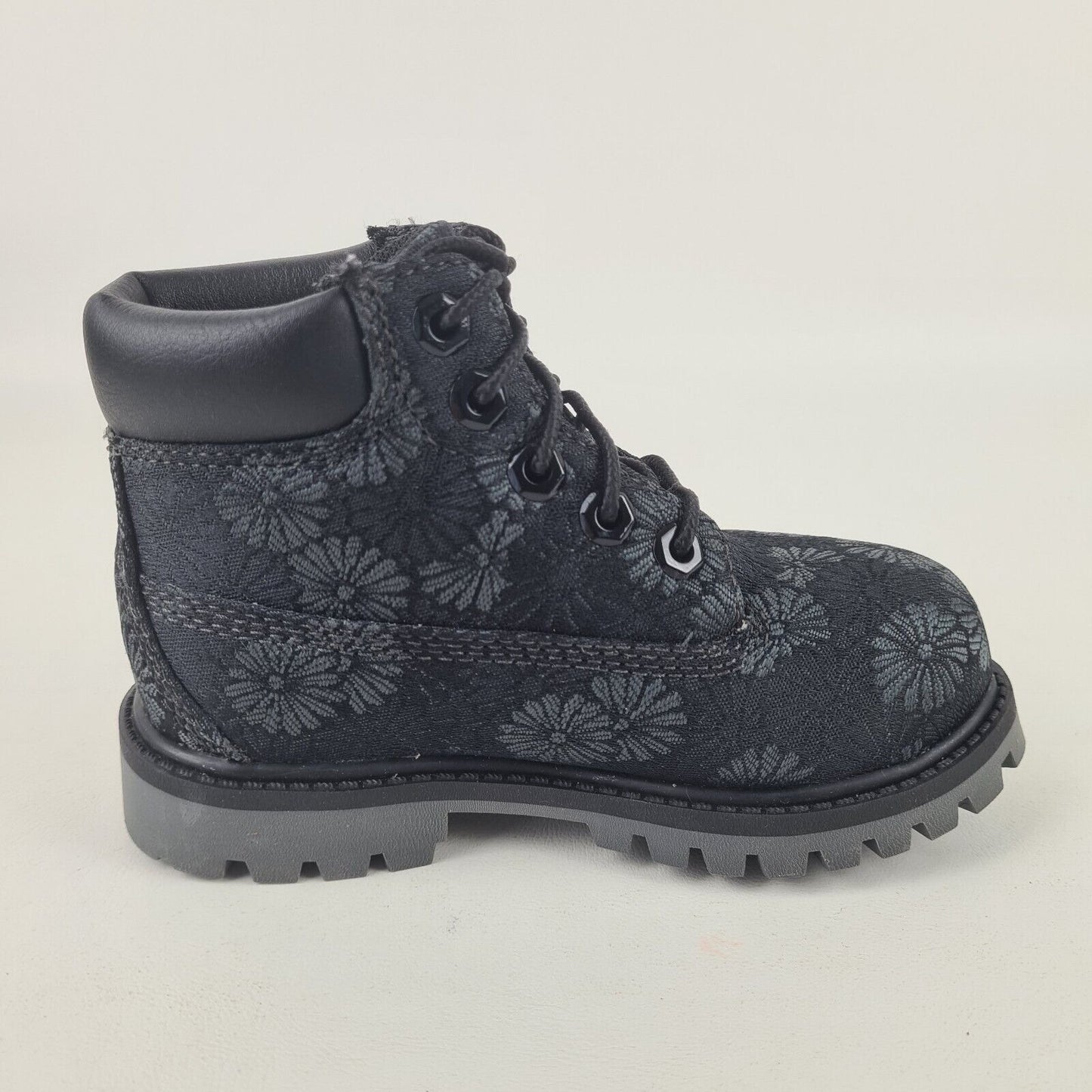 Timberland 6 IN Classic Toddler Boots TB0A1781 Black Floral Leather Size 10.5