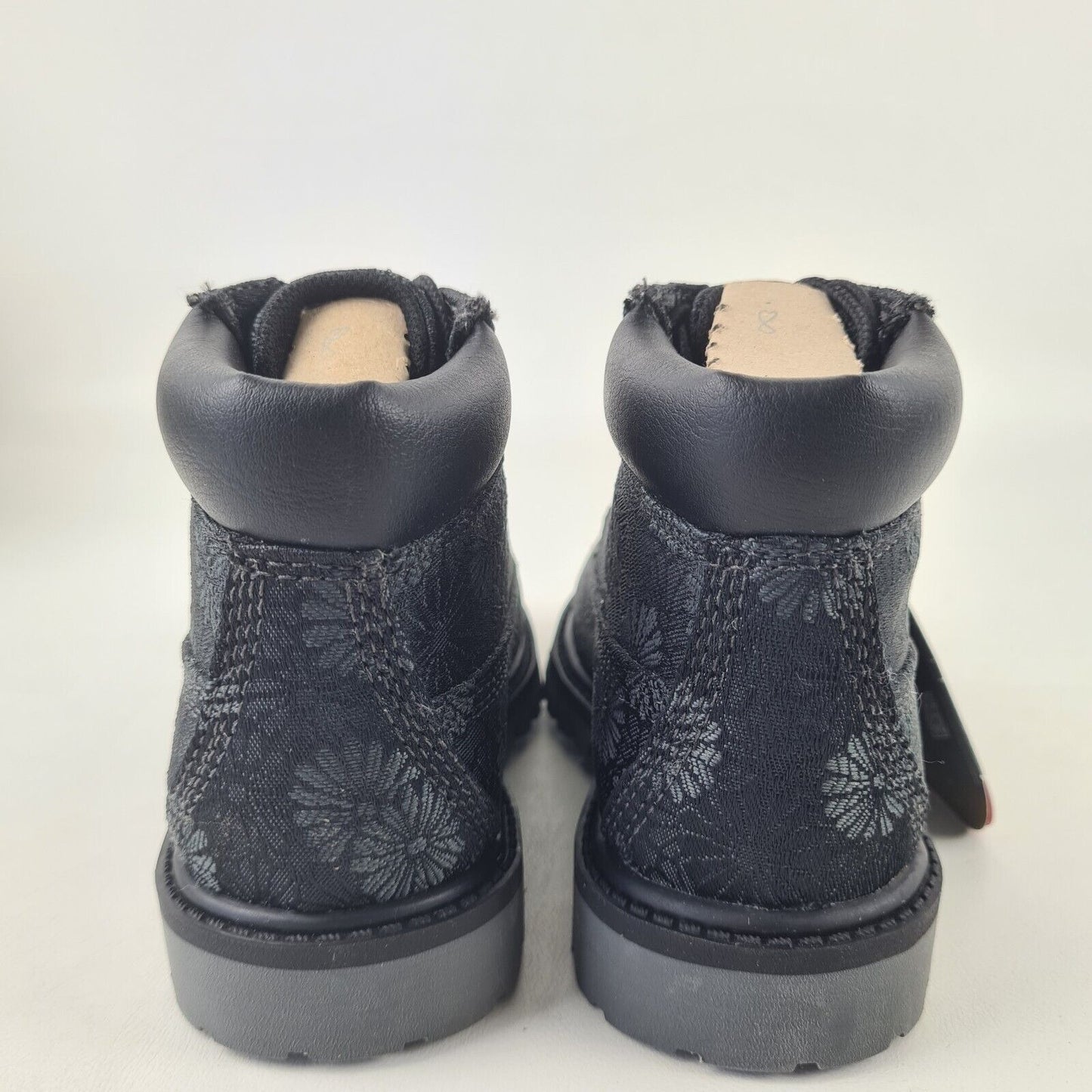 Timberland 6 IN Classic Toddler Boots TB0A1781 Black Floral Leather Size 10.5