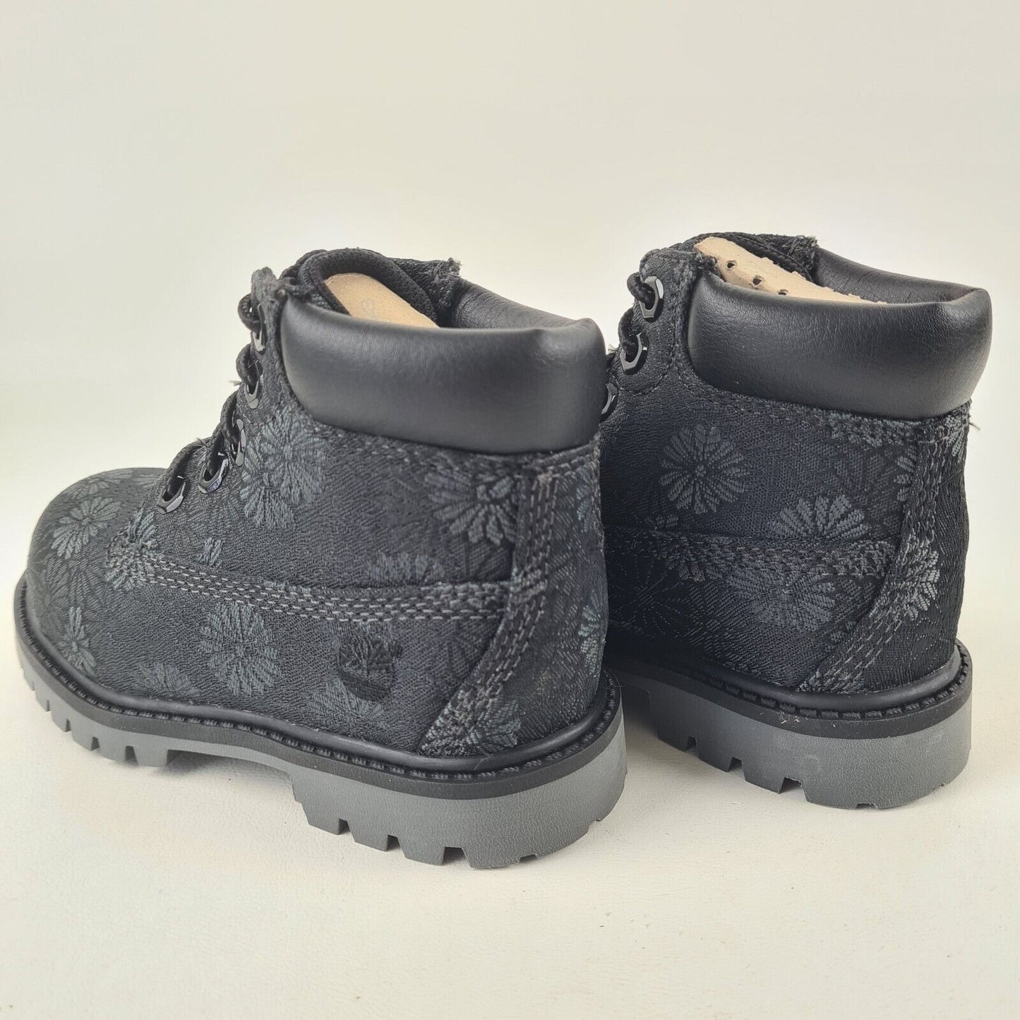 Timberland 6 IN Classic Toddler Boots TB0A1781 Black Floral Leather Size 10.5