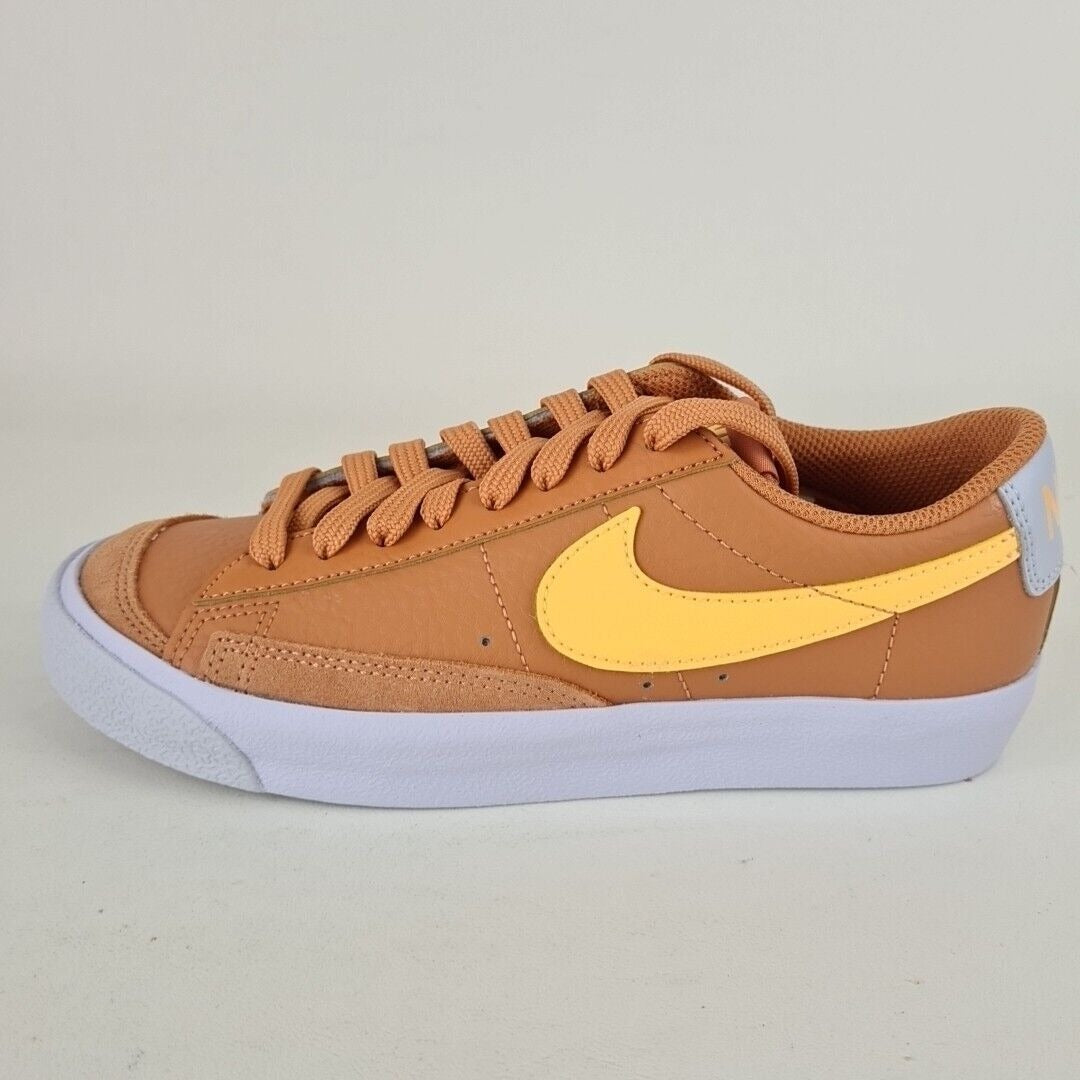 Nike Blazer Low '77 DA4074 200 Amber Brown Shoes Leather Sneakers Size 5.5 Youth = Women 7