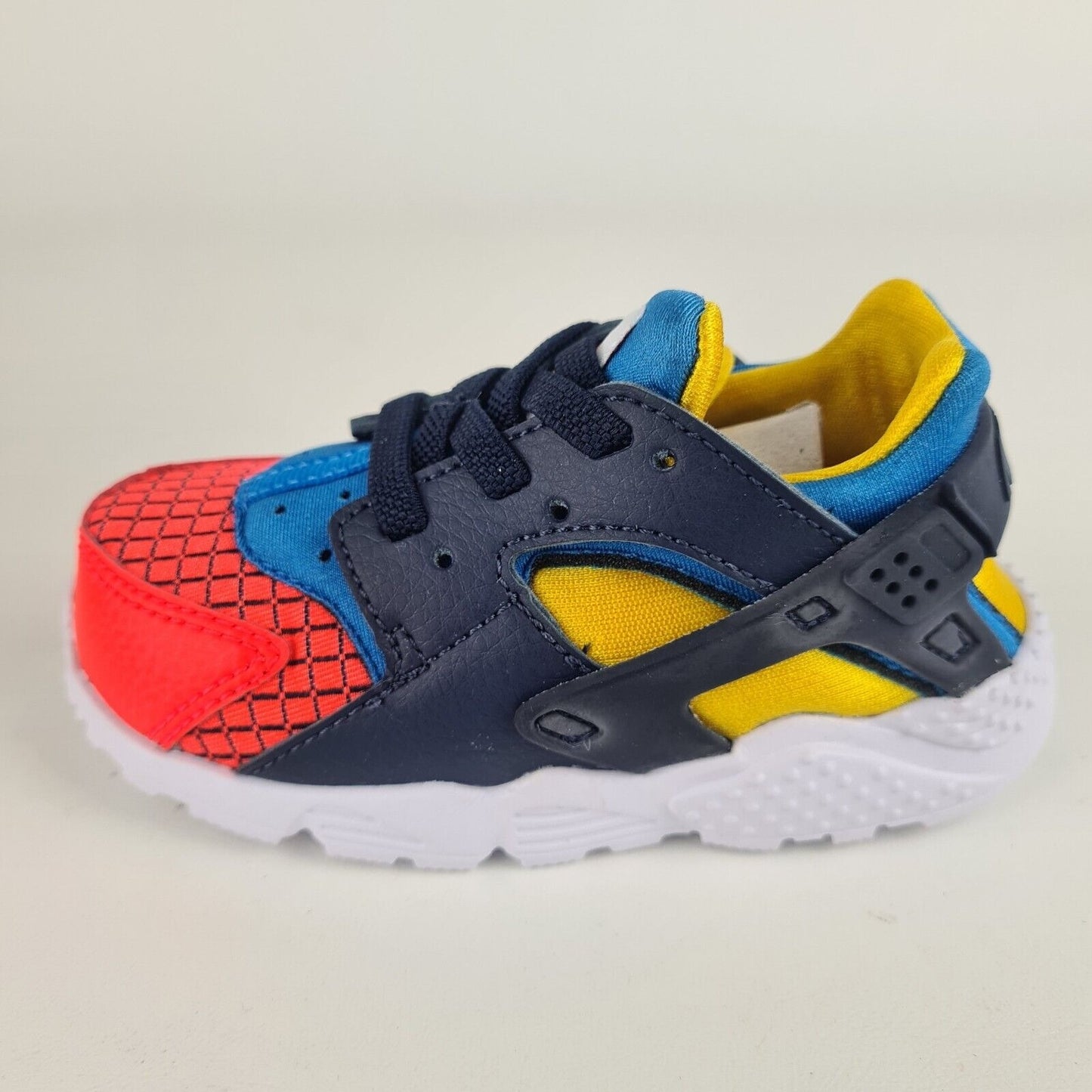 Nike Huarache Run Now BQ7098 600 Bright Crimson Yellow Blue Toddler Shoes SZ 5C