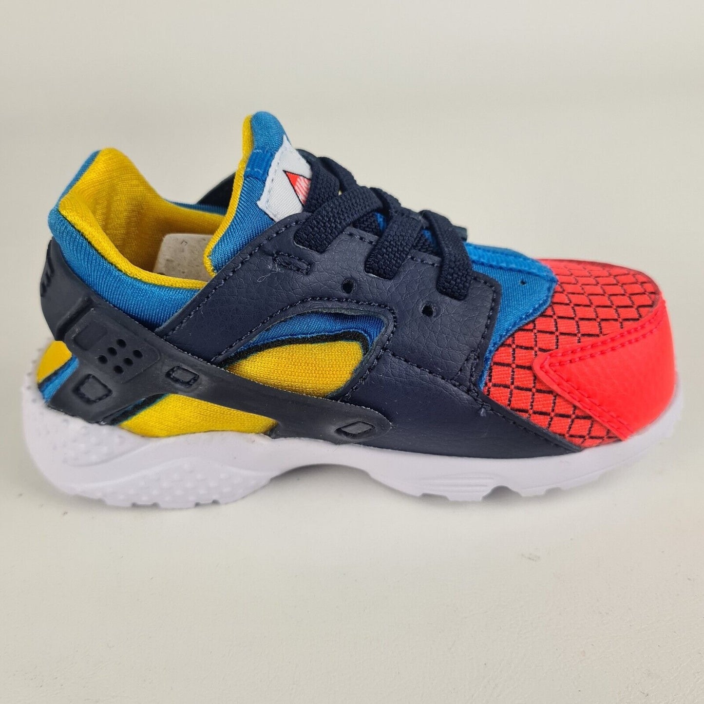 Nike Huarache Run Now BQ7098 600 Bright Crimson Yellow Blue Toddler Shoes SZ 5C