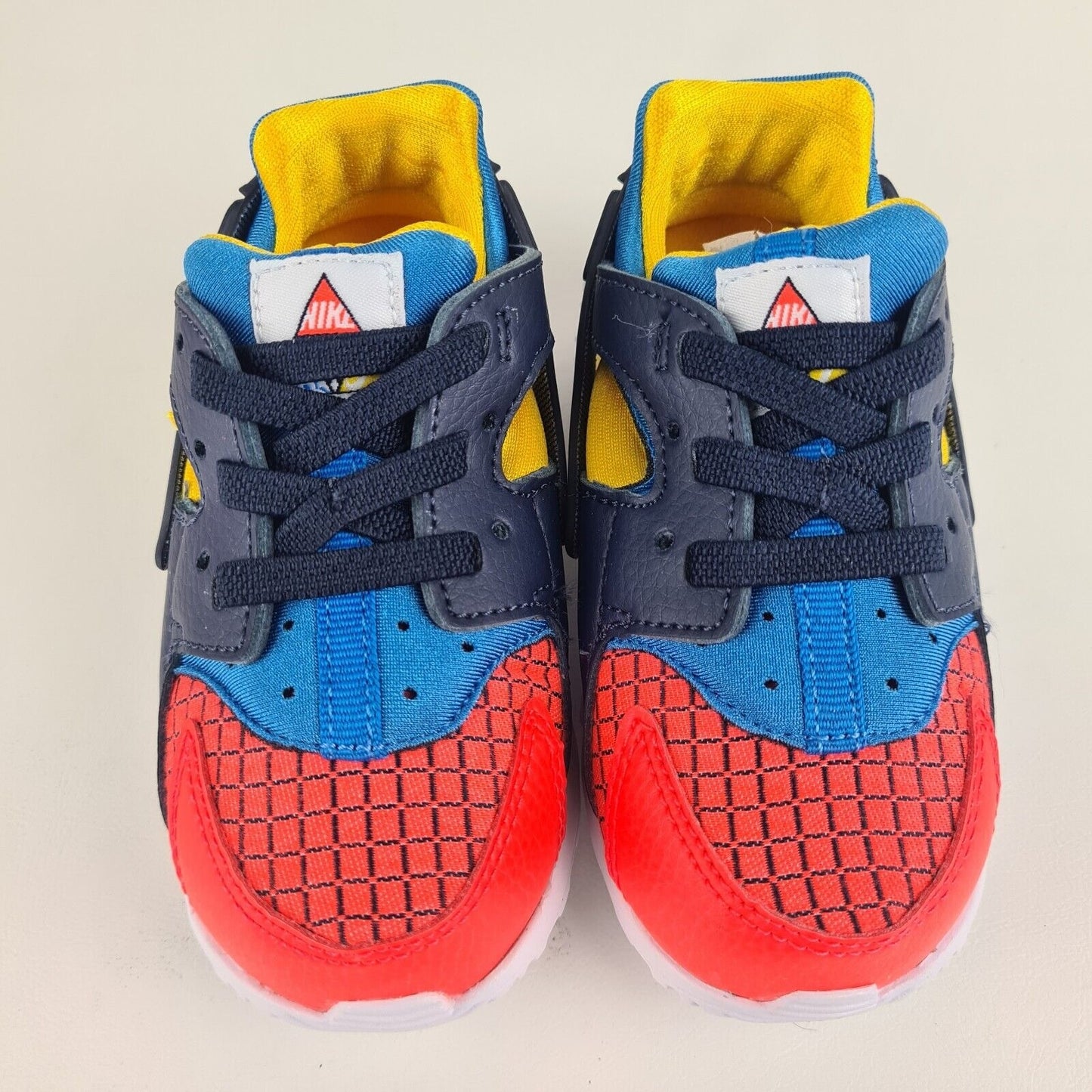 Nike Huarache Run Now BQ7098 600 Bright Crimson Yellow Blue Toddler Shoes SZ 5C