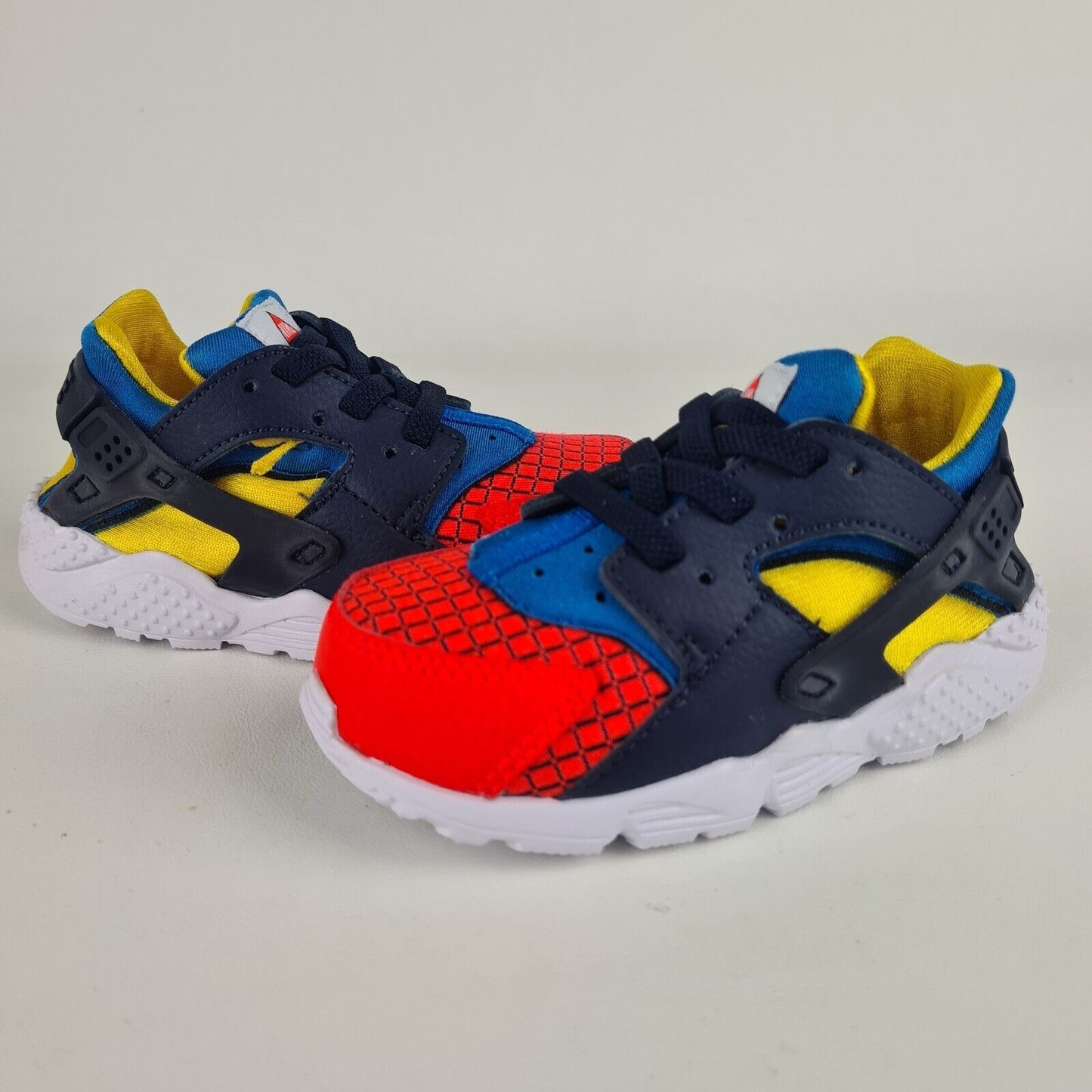 Nike Huarache Run Now BQ7098 600 Bright Crimson Yellow Blue Toddler Shoes SZ 5C