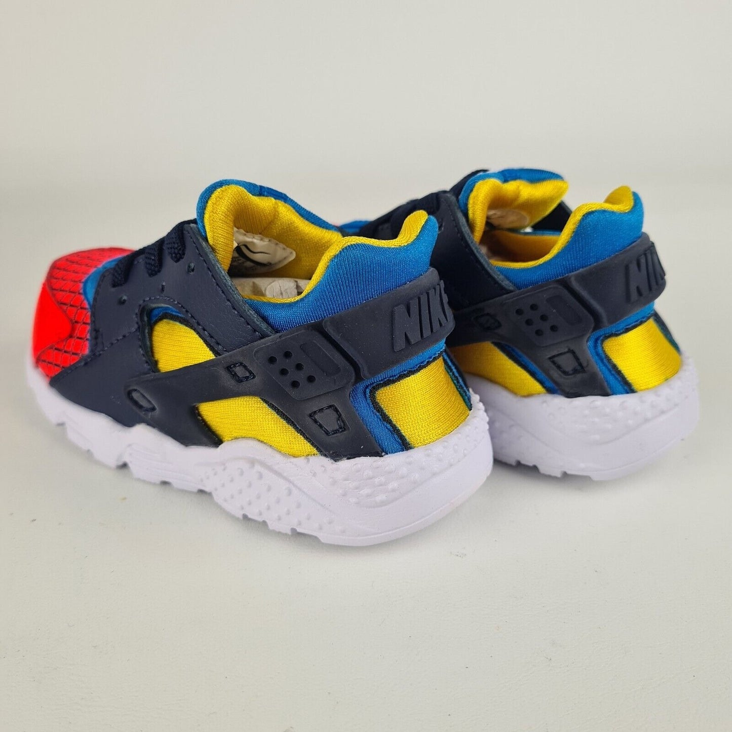 Nike Huarache Run Now BQ7098 600 Bright Crimson Yellow Blue Toddler Shoes SZ 5C