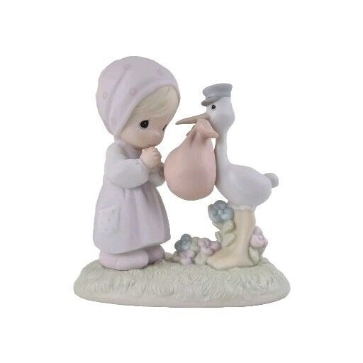 Precious Moments 523178 Joy on Arrival Stork Baby Porcelain Figurine Vintage