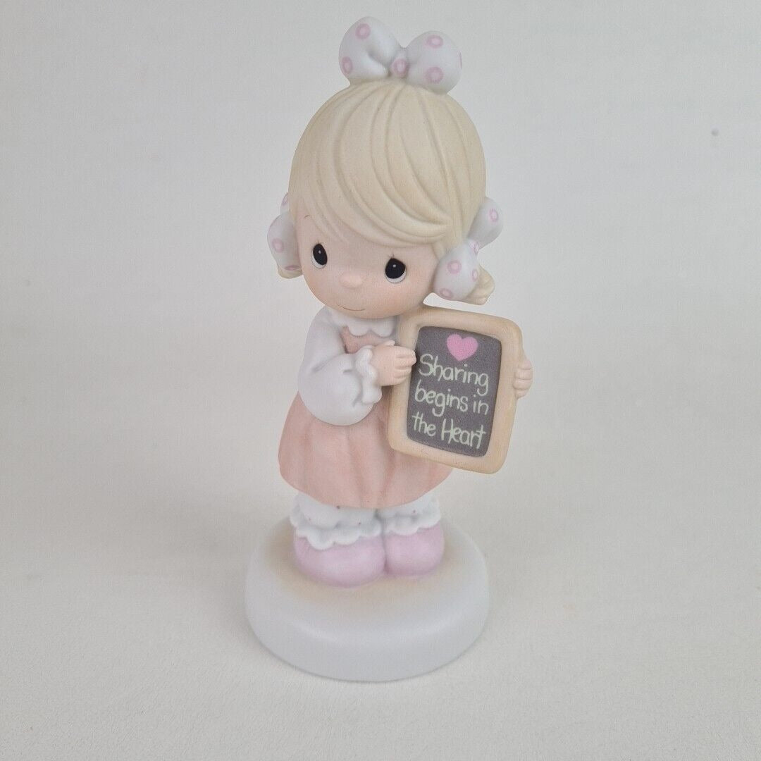 Precious Moments 520861 Sharing Begins In The Heart Porcelain Figurine Vintage