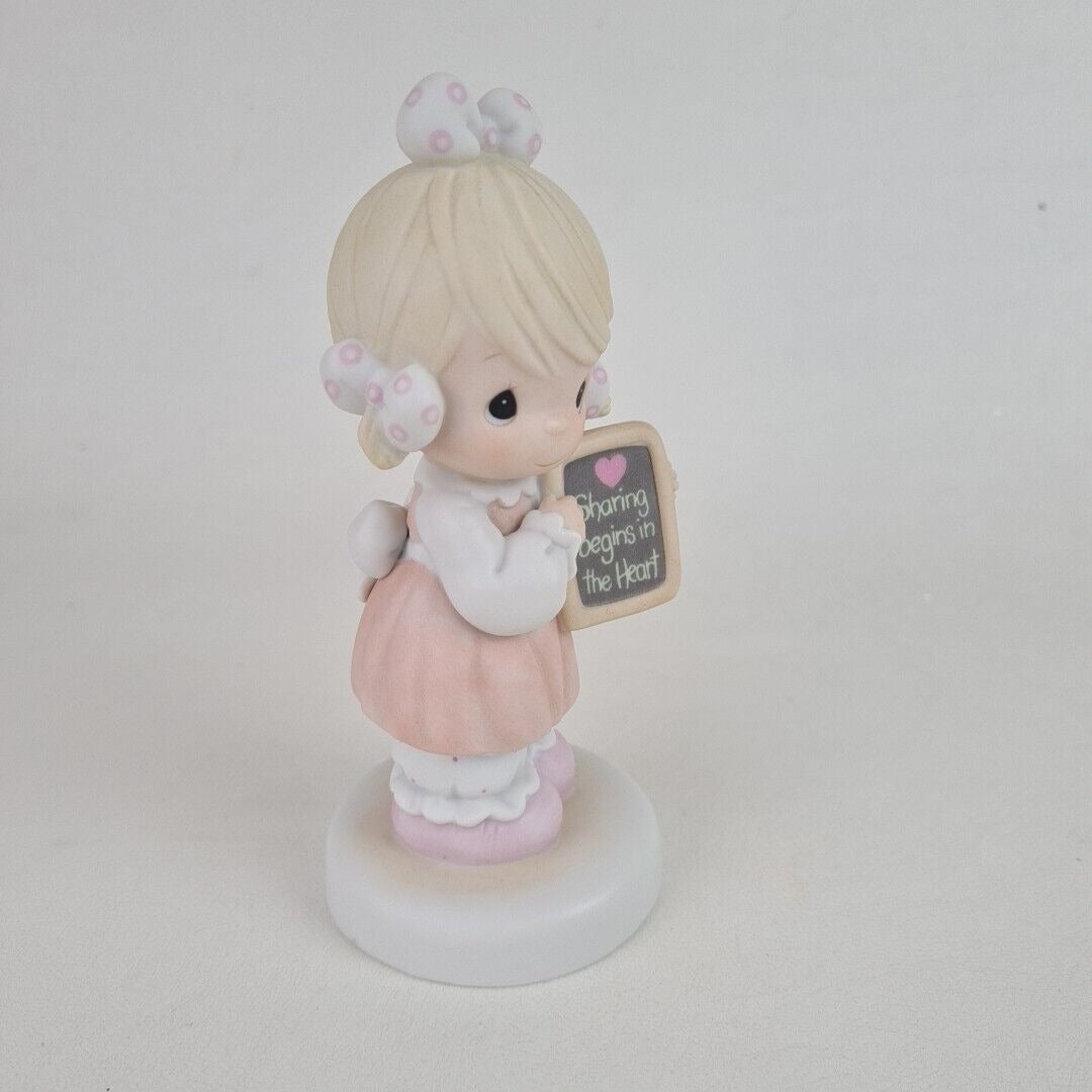 Precious Moments 520861 Sharing Begins In The Heart Porcelain Figurine Vintage