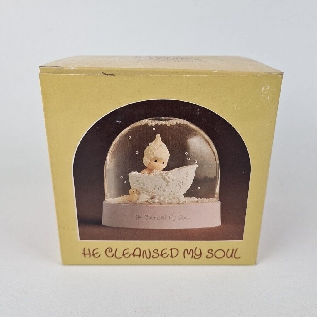 Precious Moments 560286 He Cleansed My Soul Designed Water Dome Figurine Vntg