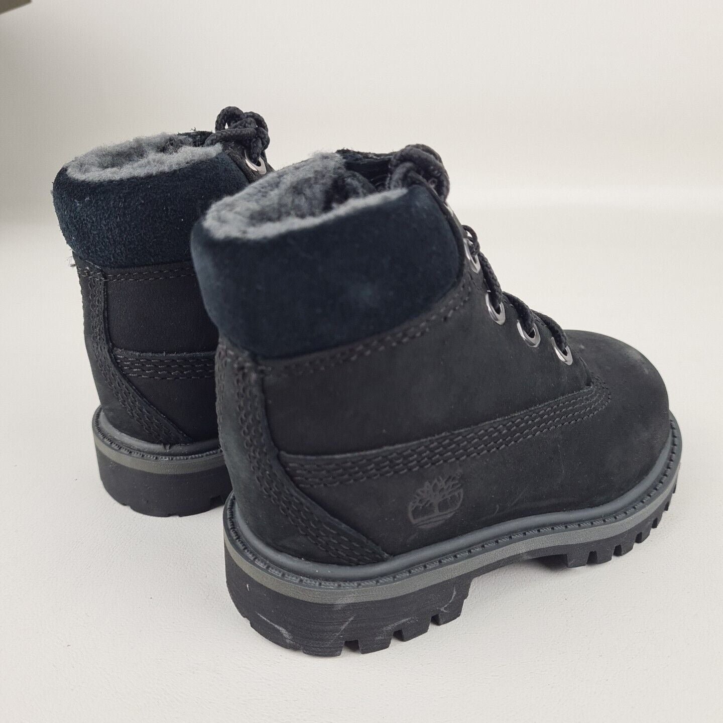 Timberland 6 In Premium Boot Nubuck Black TODDLER Waterproof Outdoors Size 11