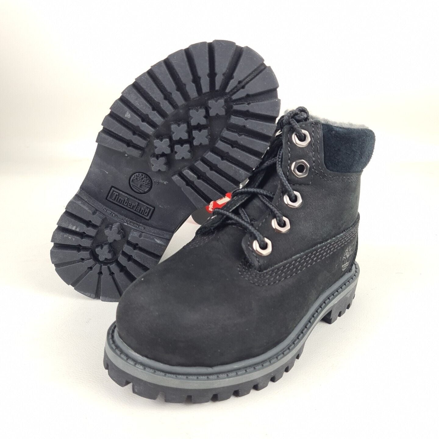 Timberland 6 In Premium Boot Nubuck Black TODDLER Waterproof Outdoors Size 11