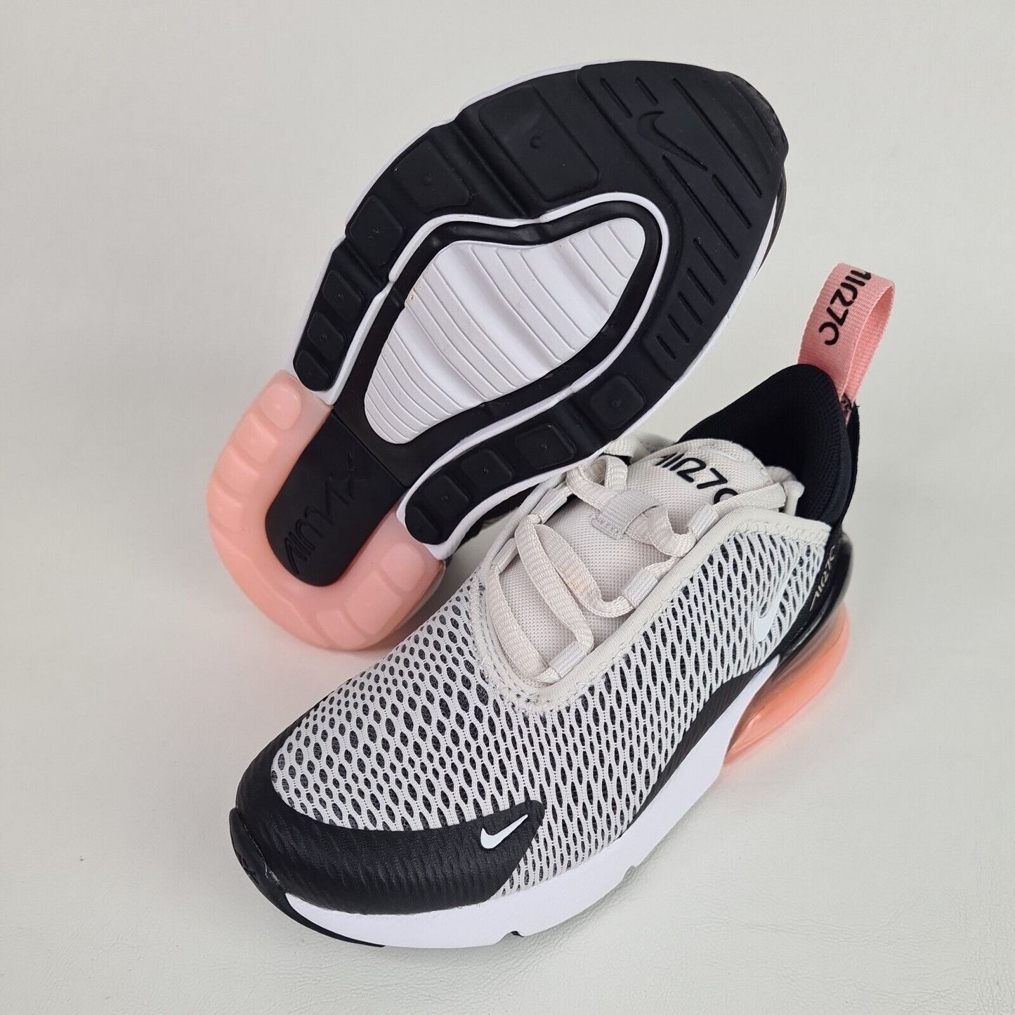 Nike Air Max 270 PS White Black LITTLE KIDS Shoes AO7440 005 Running Size 12 C