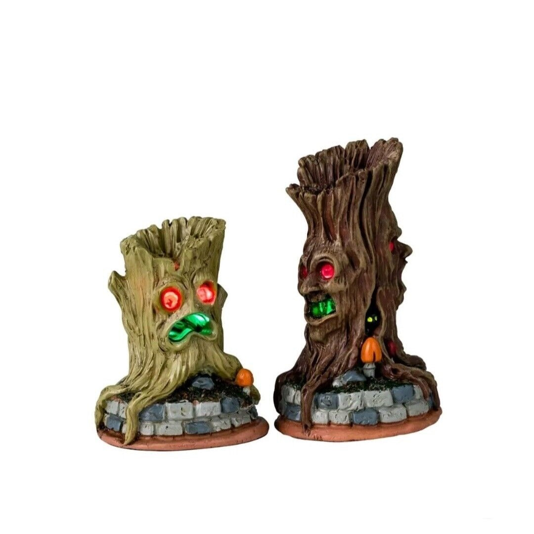 Lemax Spooky Town Spooky Tree Trunks 44307 Village Town Accessory Lighted