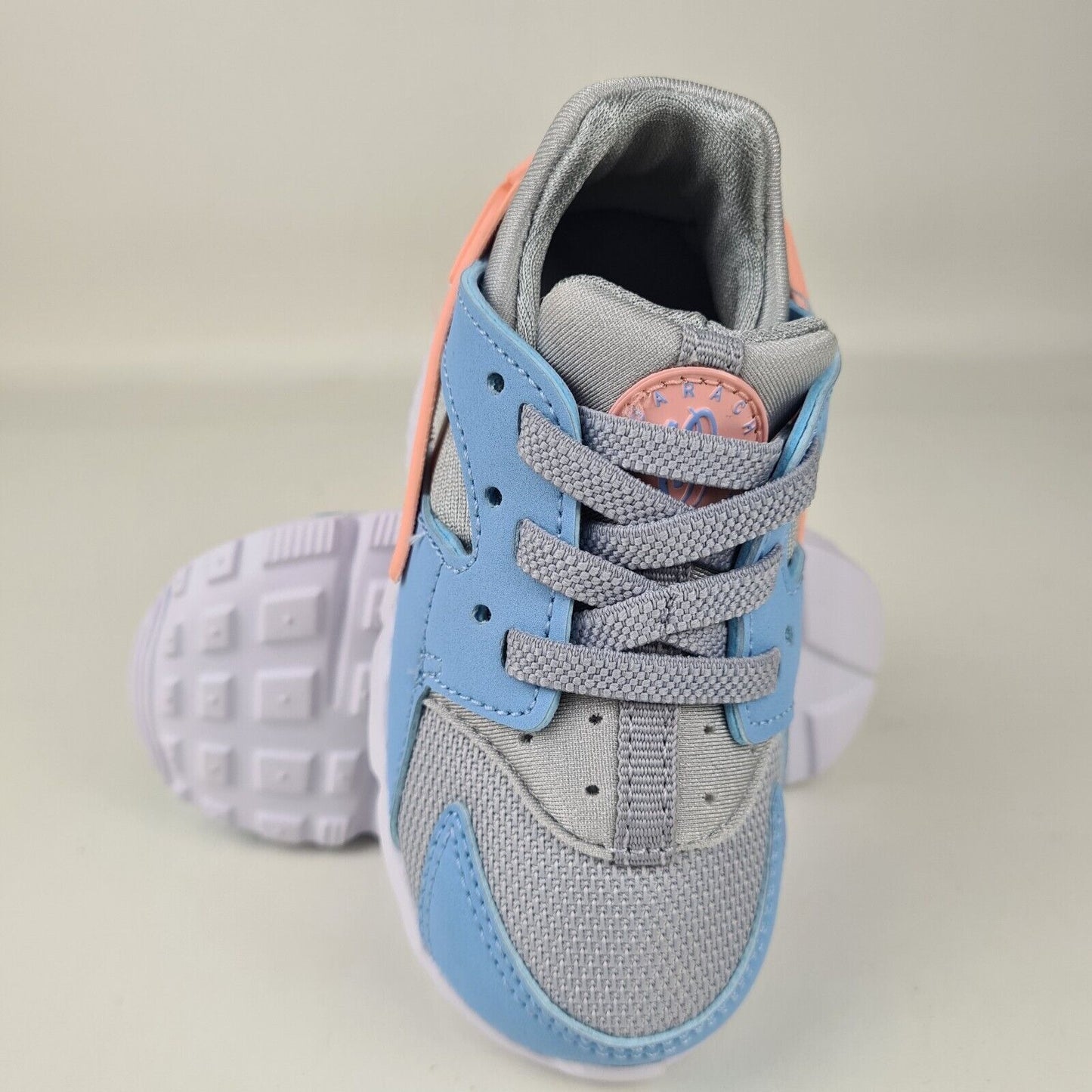 Nike Huarache Run Toddler Wolf Grey Bleached Coral Sneakers 704952 015 Size 6 C