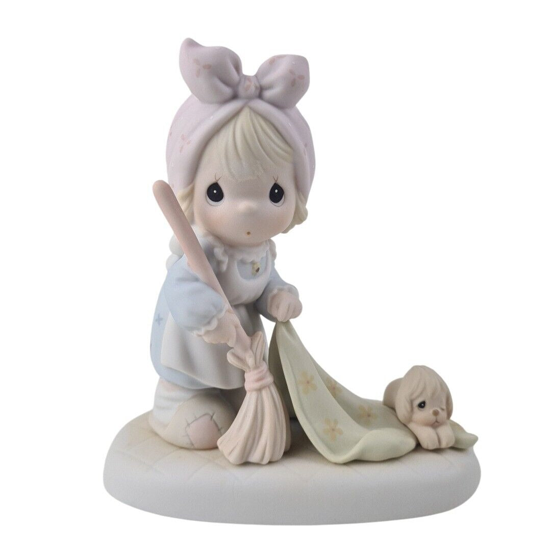 Precious Moments 521779 "Sweep All Your Worries Away" Porcelain Figurine