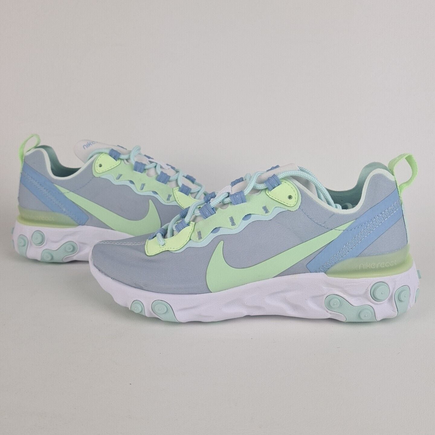 Nike React Element 55 White Grey Sneakers Women Running BQ2728 100 Size 6