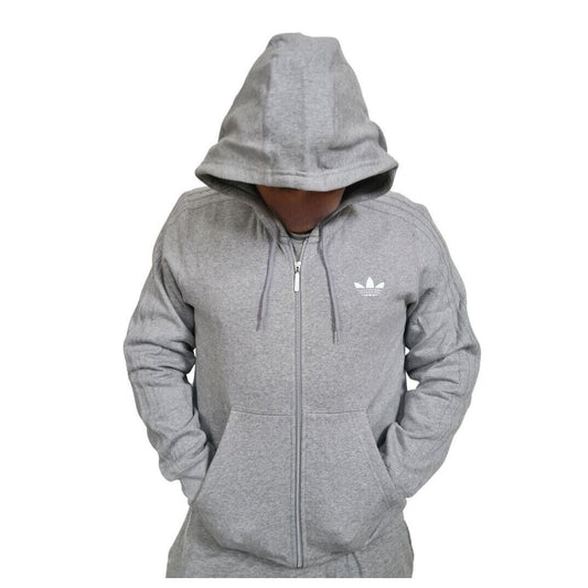 Adidas D84090 Trefoil SPO Hooded FLOC Fleece Sweatshirt Grey Men Size 3XL