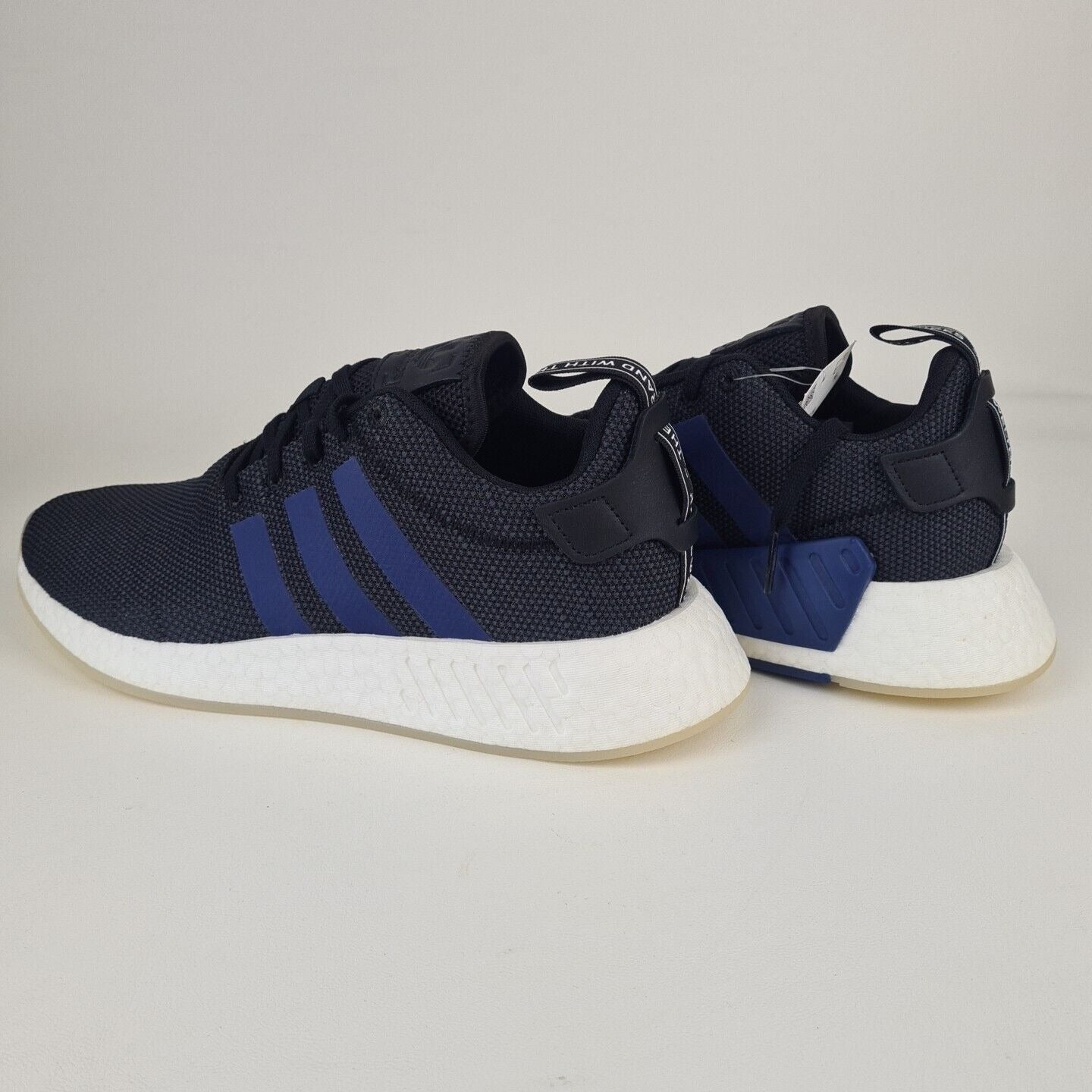 Adidas NMD R2 CQ2008 Black And Blue Womens Running Sneakers Shoes Size 8