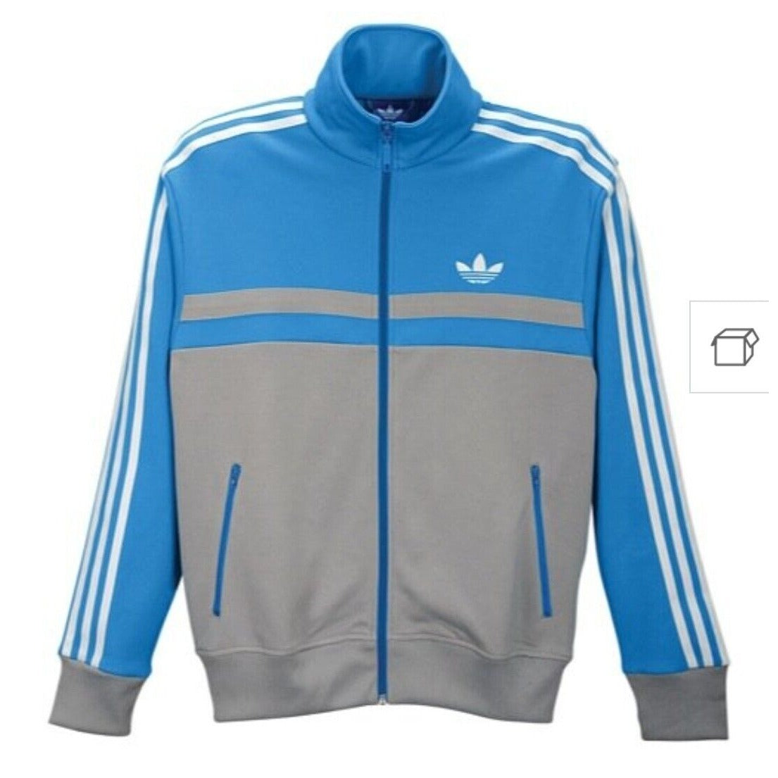 Adidas Adi ICON Tracktop Men F80676 Midgre Solblu Track Classic Jacket Size M