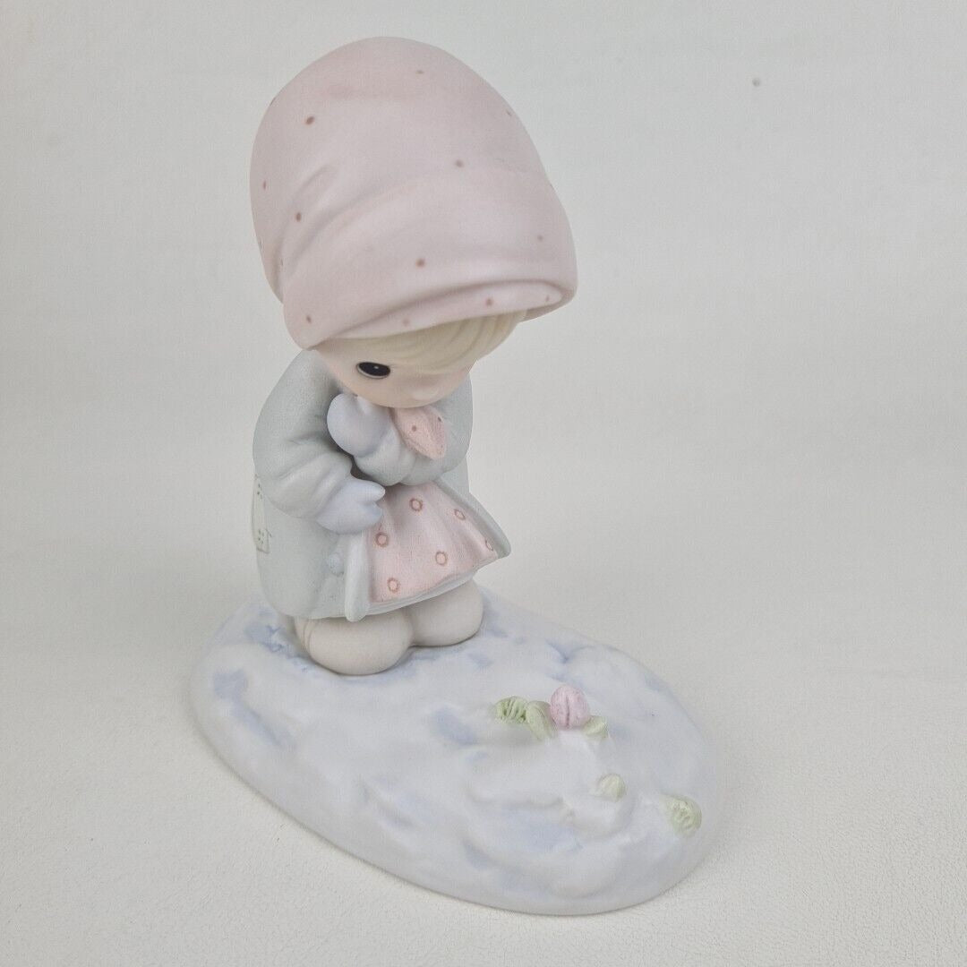 Precious Moments 109991 Girl Flower Porcelain FIGURINE FEBRUARY Calendar Vintage