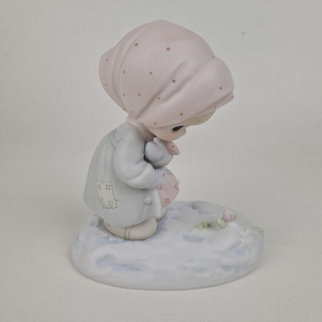 Precious Moments 109991 Girl Flower Porcelain FIGURINE FEBRUARY Calendar Vintage