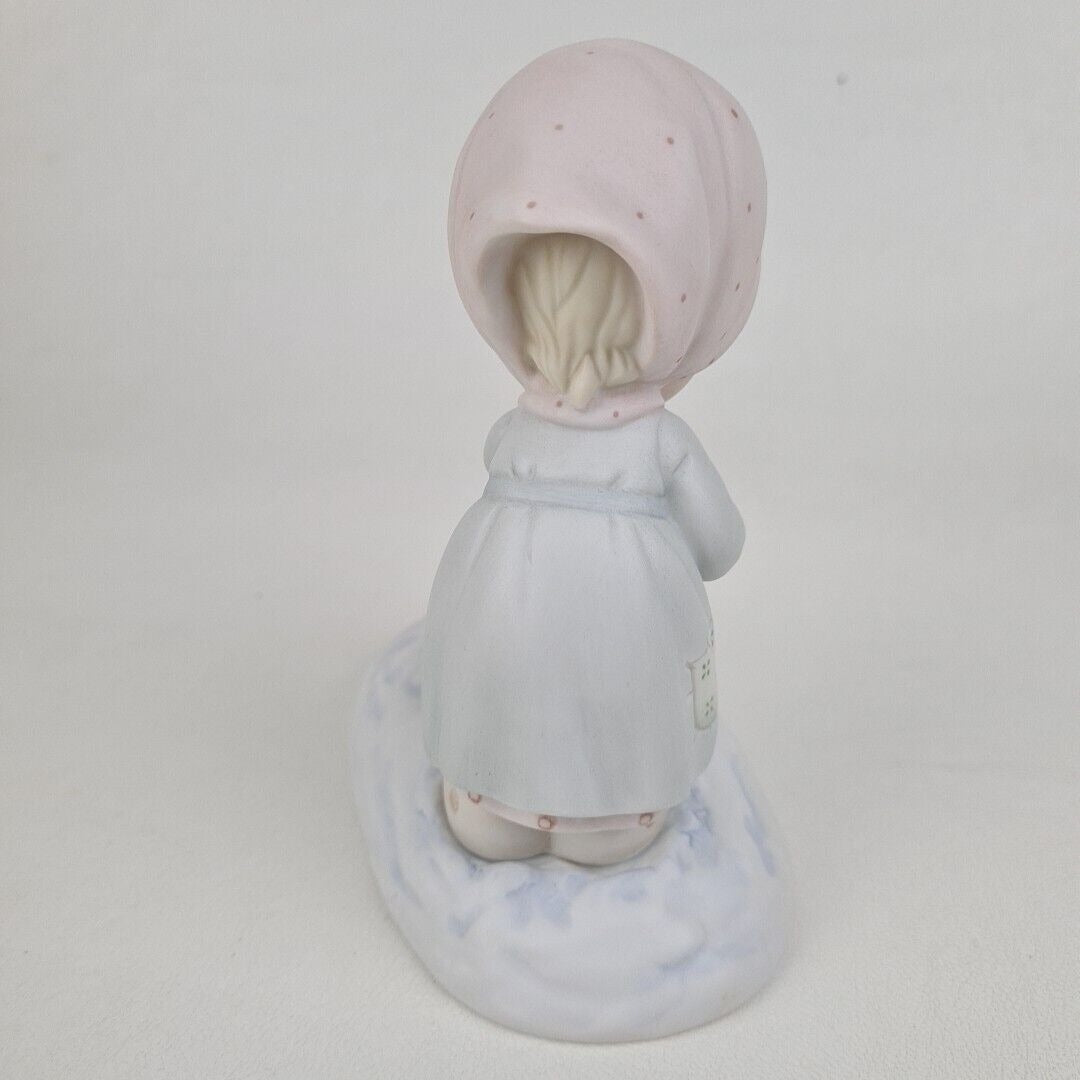 Precious Moments 109991 Girl Flower Porcelain FIGURINE FEBRUARY Calendar Vintage