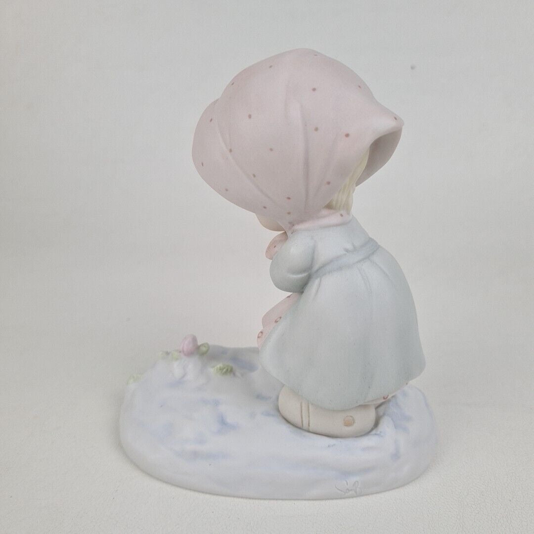 Precious Moments 109991 Girl Flower Porcelain FIGURINE FEBRUARY Calendar Vintage