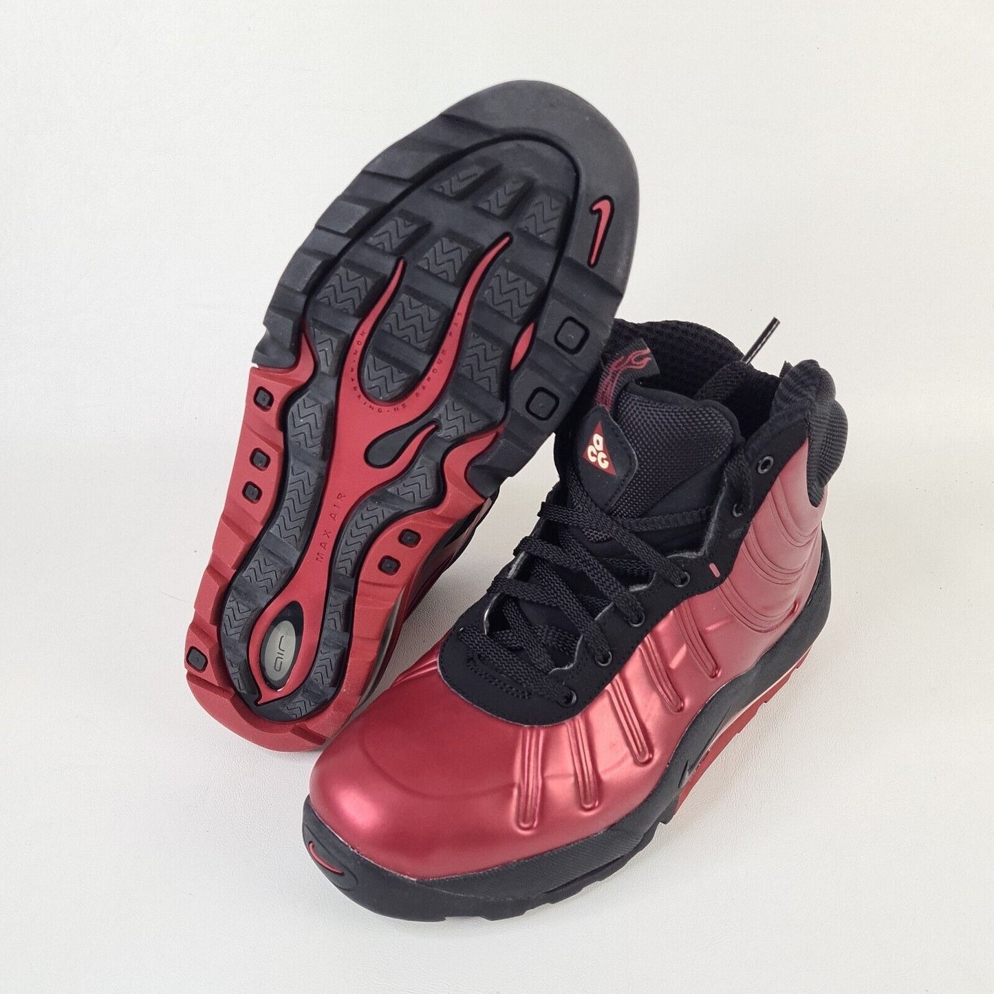 Nike Air Max ACG Bakin Boot Foamposite Red Blk 415116 600 Vintage Boy Size 5Y