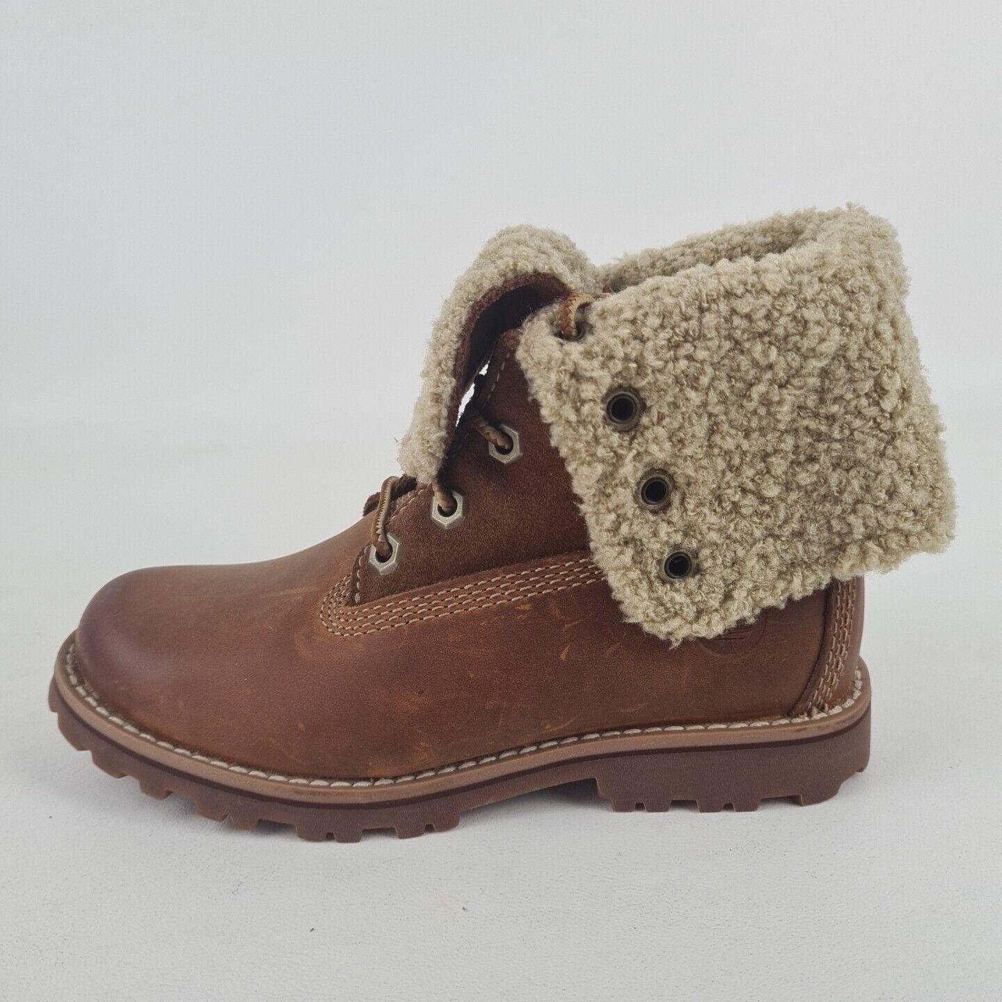 Timberland Shearling Boots TB050819  Waterproof Brown Leather Toddler Size 6