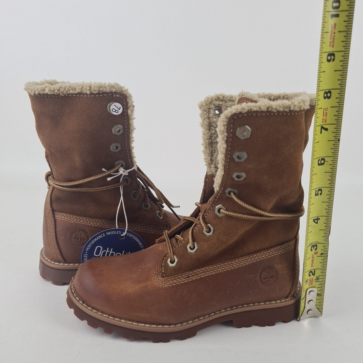 Timberland Shearling Boots TB050819  Waterproof Brown Leather Toddler Size 6