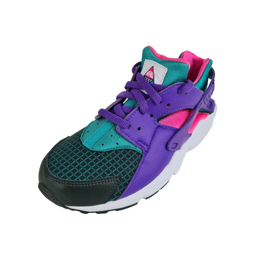 Nike Huarache Run Now Green Purple Sneaker KIDS Shoe BQ7096 300 SZ 5Y=6.5 Womens