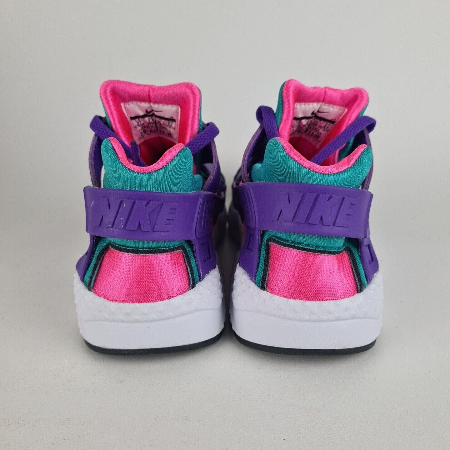 Nike Huarache Run Now Green Purple Sneaker KIDS Shoe BQ7096 300 SZ 5Y=6.5 Womens