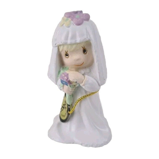 Precious Moments Pewter Bride 694835 Mini Figurine Wedding Series Vintage