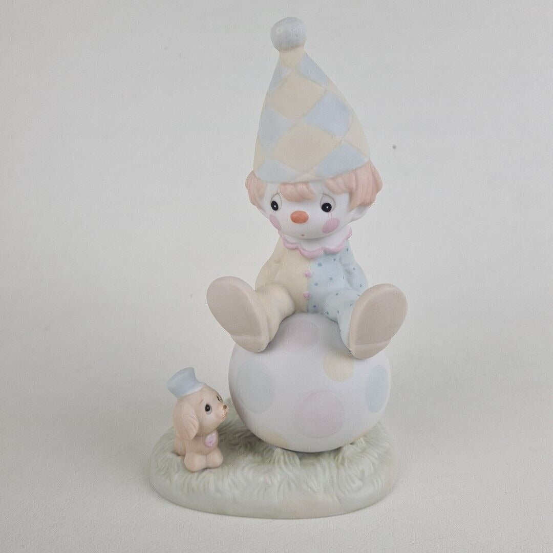 Precious Moments 12270 Lord Keep Me On The Ball Clown Porcelain Figurine Vntg