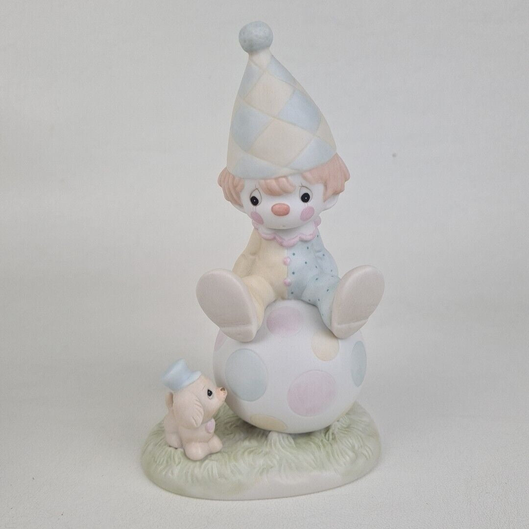 Precious Moments 12270 Lord Keep Me On The Ball Clown Porcelain Figurine Vntg