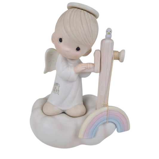 Precious Moments E-9260 God's Promises Are Sure Boy Winding Rainbow Figurine