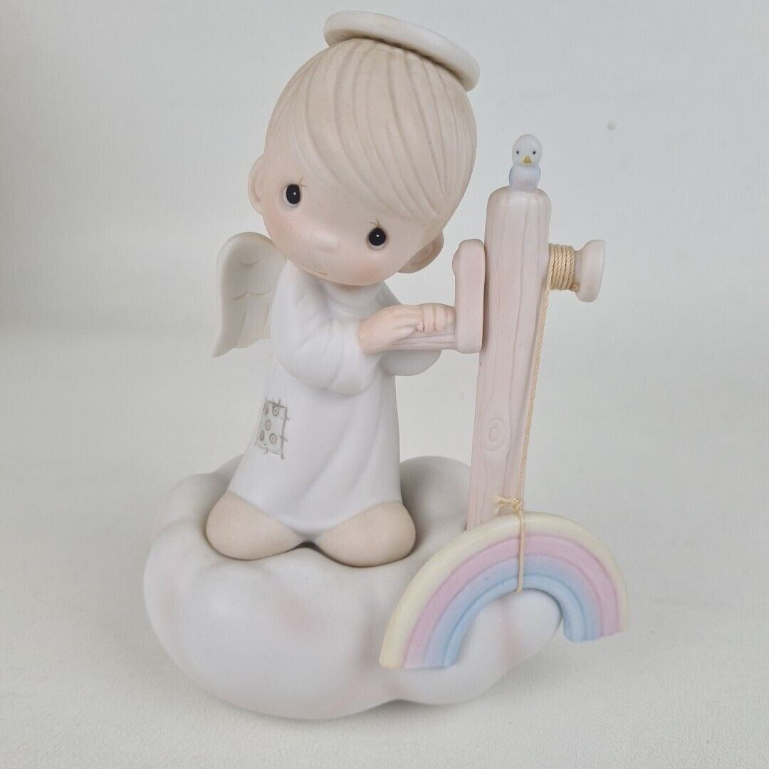 Precious Moments E-9260 God's Promises Are Sure Boy Winding Rainbow Figurine