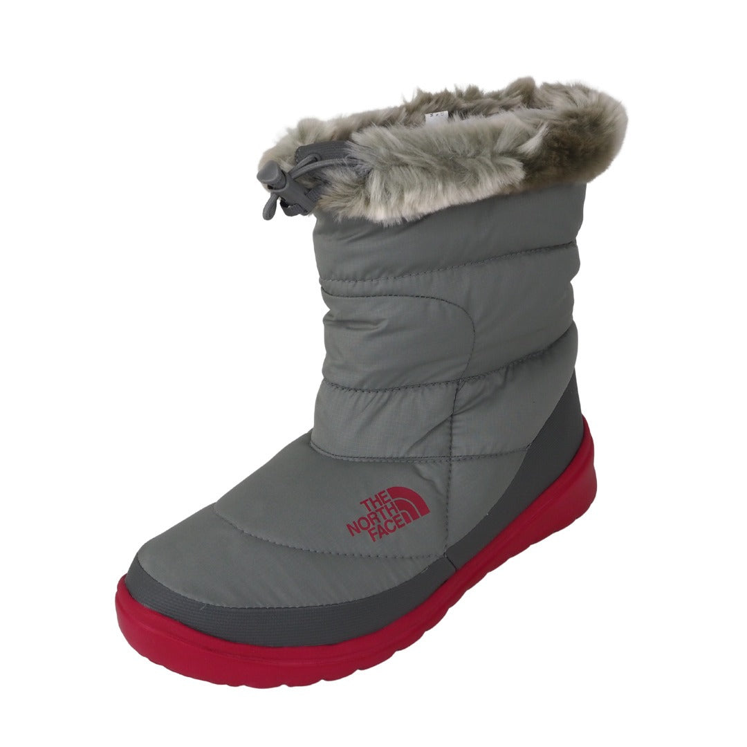 The North Face Nuptse Faux Fur IV Womens Bootie Grey Winter Waterproof Size 10