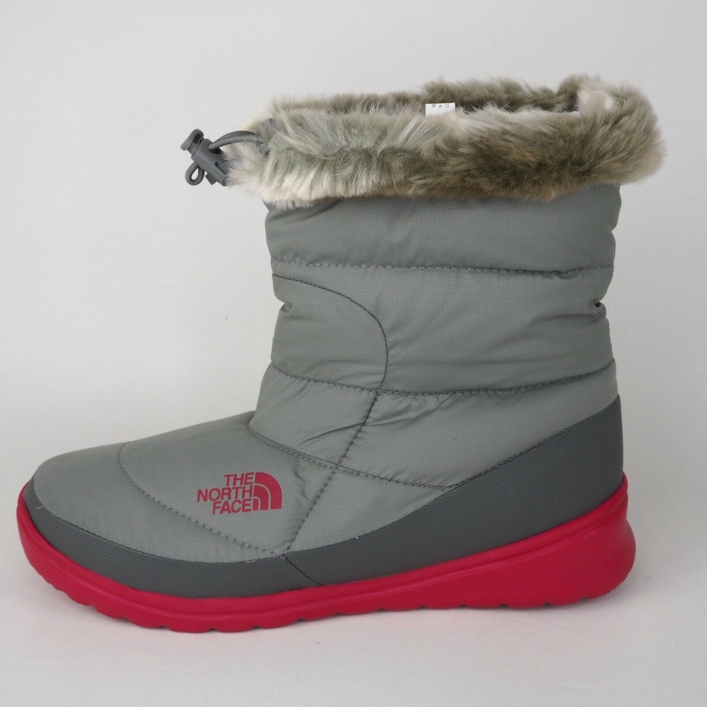 The North Face Nuptse Faux Fur IV Womens Bootie Grey Winter Waterproof Size 10