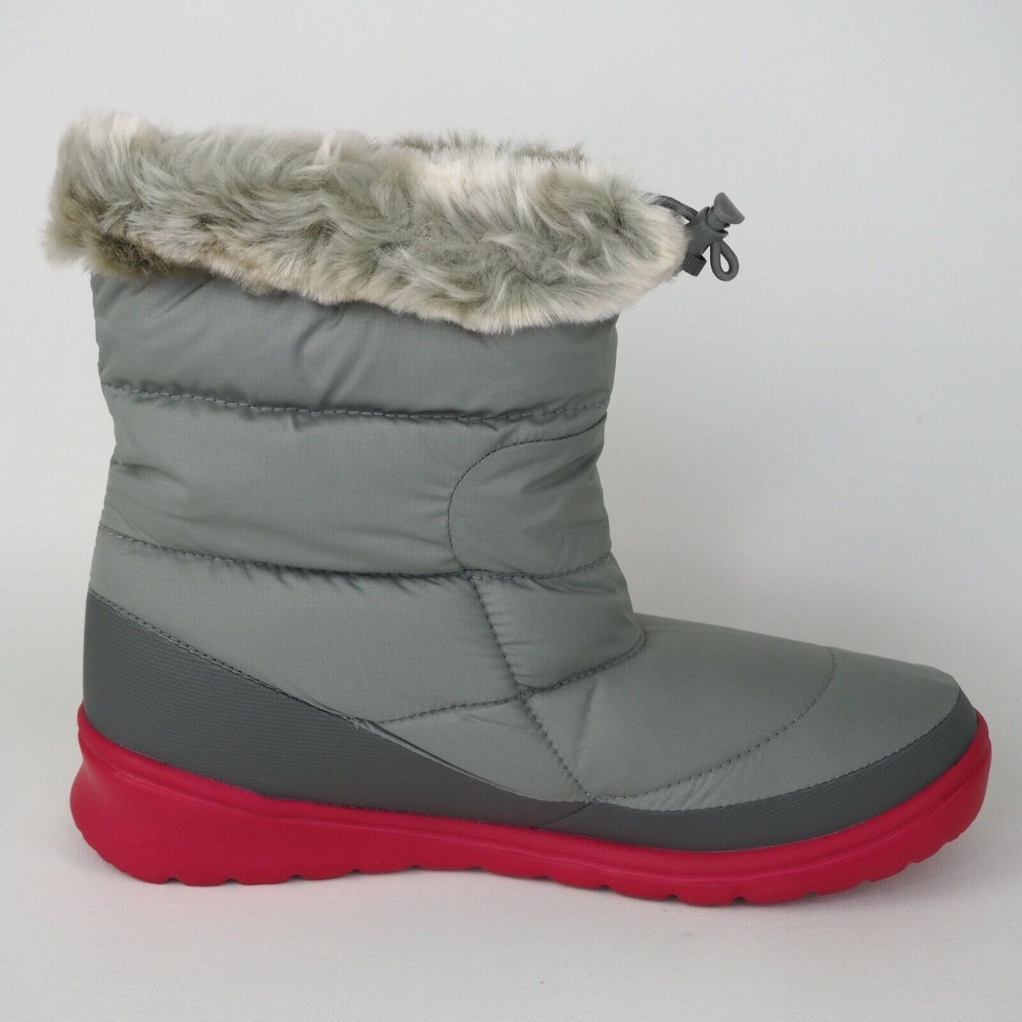 The North Face Nuptse Faux Fur IV Womens Bootie Grey Winter Waterproof Size 10