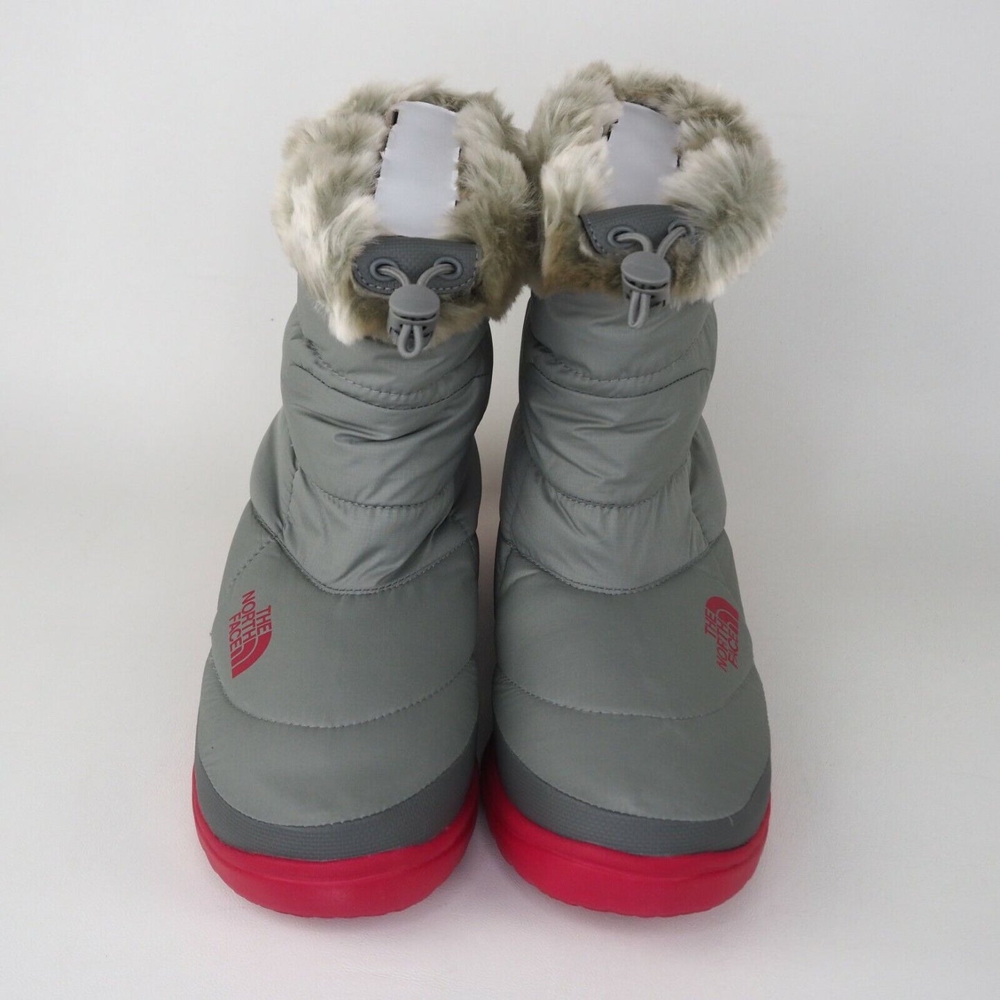 The North Face Nuptse Faux Fur IV Womens Bootie Grey Winter Waterproof Size 10