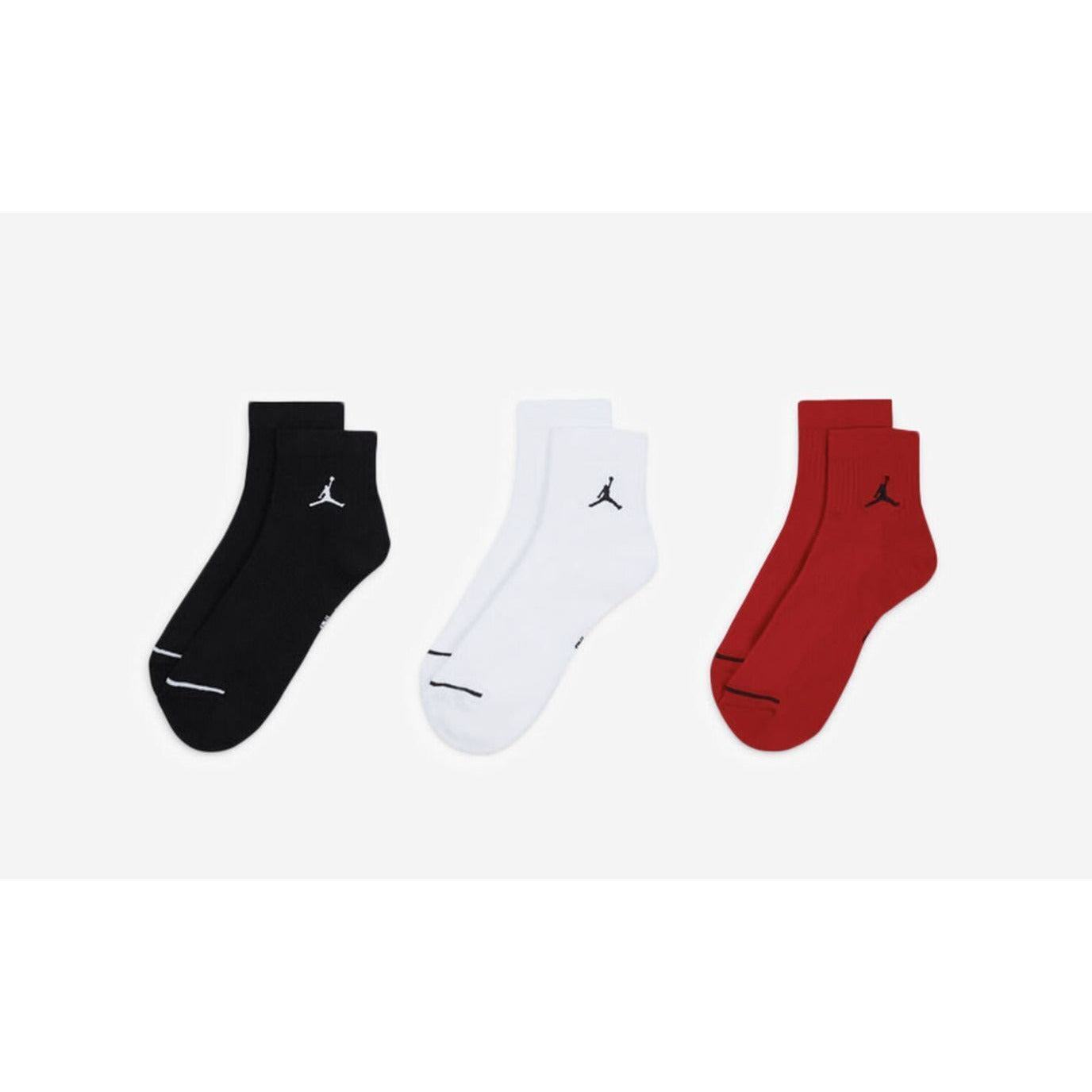 🚨 Nike Jordan Everyday Ankle 3 Pack Socks DX9655 902 Dri-Fit Blck Wht SZ M 6-8