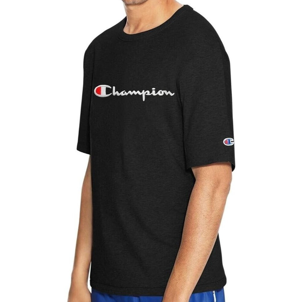 Champion 549465 Heritage Short Sleeve Men Tee Shirts Black Logo Casual SZ 2XL