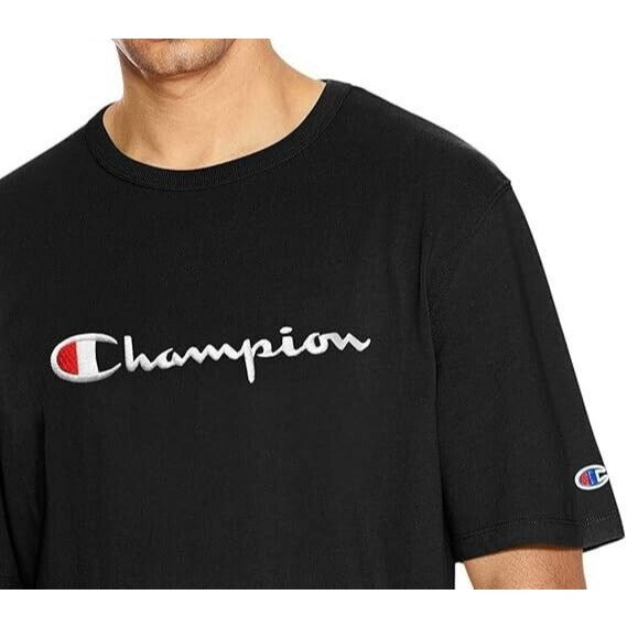 Champion 549465 Heritage Short Sleeve Men Tee Shirts Black Logo Casual SZ 2XL