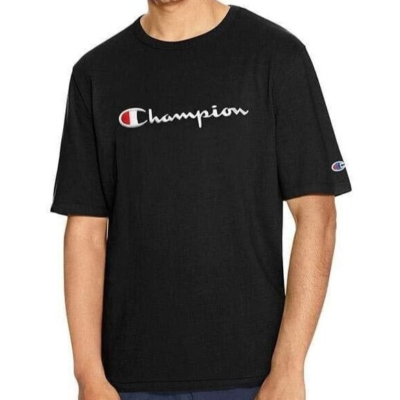 Champion 549465 Heritage Short Sleeve Men Tee Shirts Black Logo Casual SZ 2XL