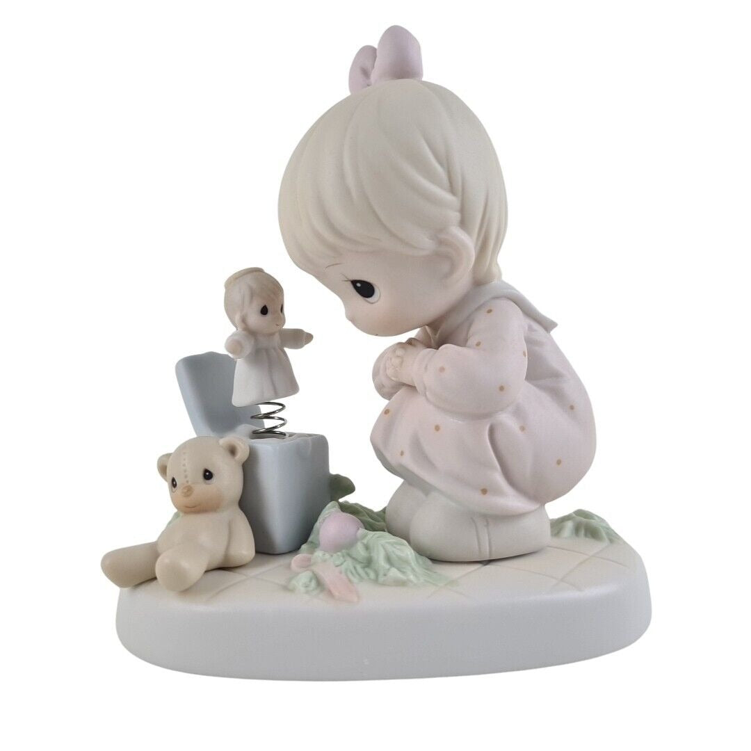 Precious Moments 523755 Just Poppin' In To Say Halo! Porcelain Figurine Vintage