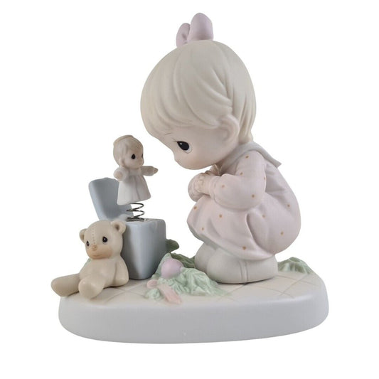 Precious Moments 523755 Just Poppin' In To Say Halo! Porcelain Figurine Vintage