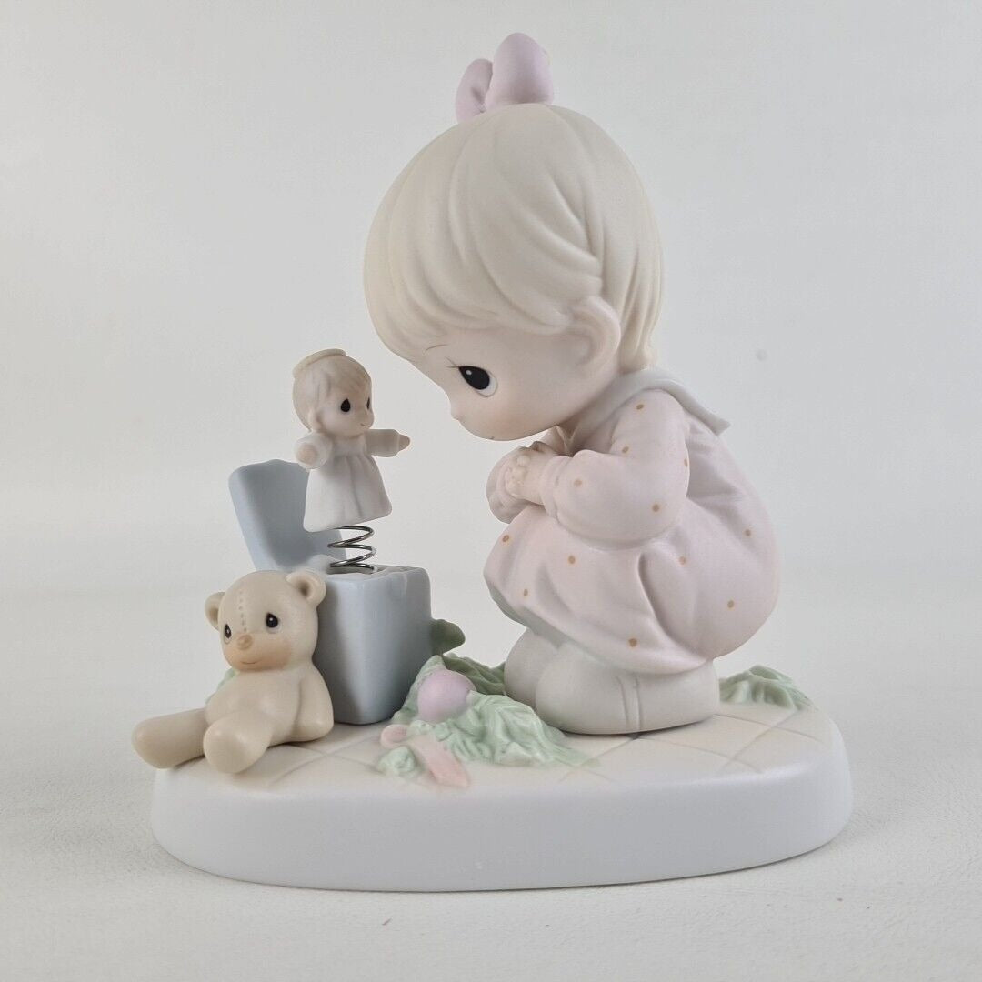 Precious Moments 523755 Just Poppin' In To Say Halo! Porcelain Figurine Vintage